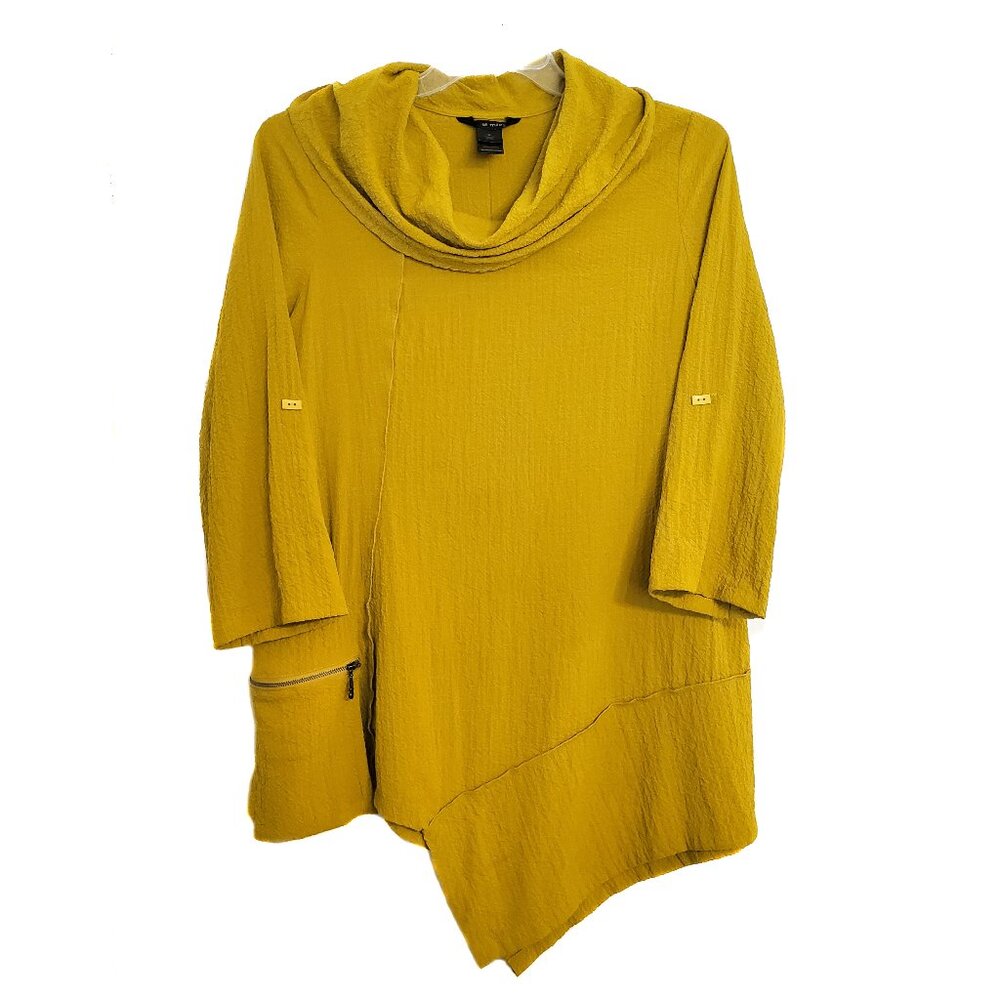Ali Miles Asymmetrical Crinkle Tunic Top